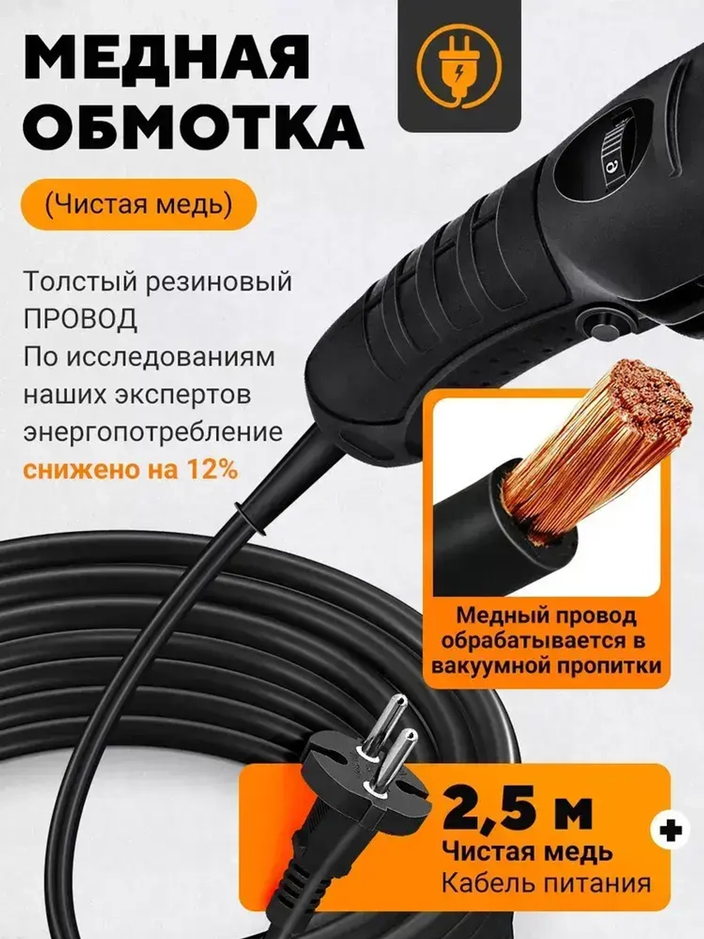 Болгарка 125 1050Вт, УШМ с регулировкой оборотов,0-12000об/мин
