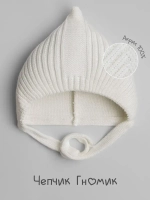 Чепчик для девочки вязаный на завязках на осень
