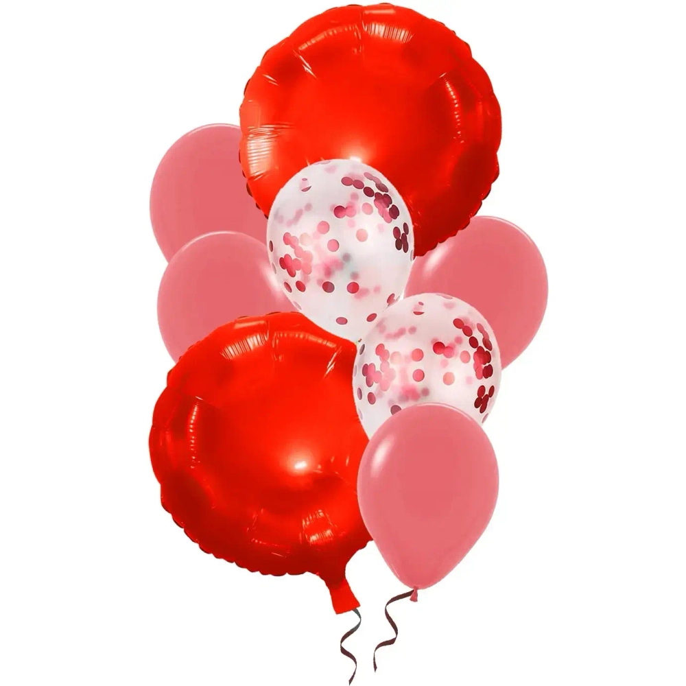 Набор шаров 8 шт «Воздушная феерия», красный