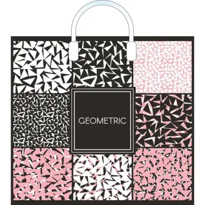 Пакет ПЭ с пластмассовыми ручками 38+3см(Геометрия) Артпласт (х (комплект 10 шт)