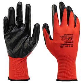 Перчатки полиэфирные с черным нитрильным покрытием, размер 9, 13 класс вязки Stels