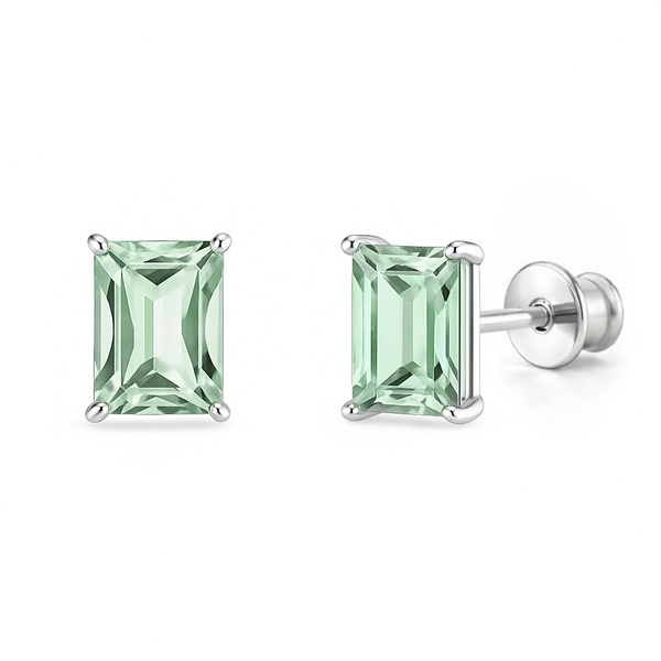 Серьги Сингапур с зеленым аметистом