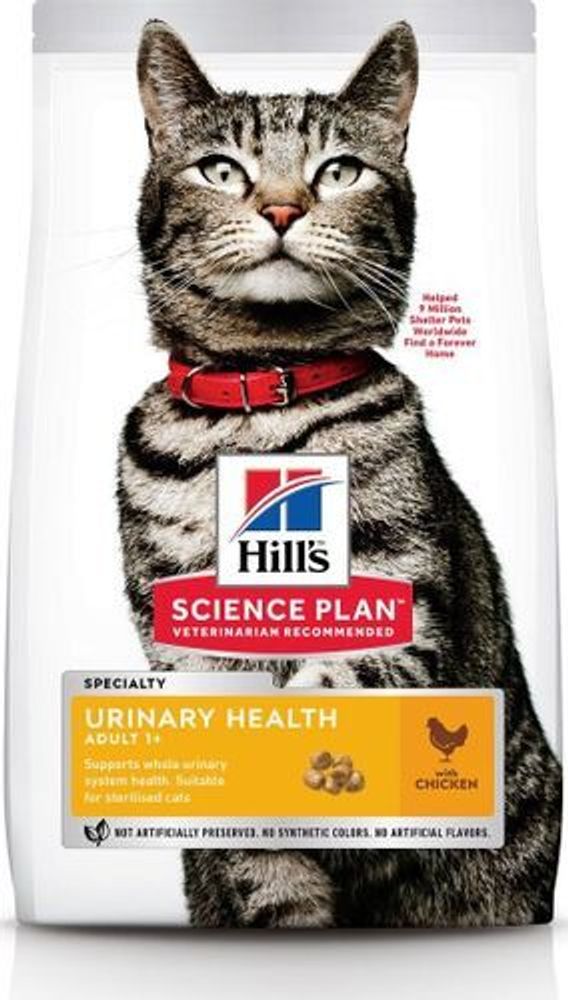 Сухой корм Hill&#39;s Science Plan Urinary Health для взрослых кошек, склонных к мочекаменной болезни, с курицей 1,5 кг