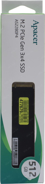 Накопитель SSD 512 Gb M.2 2280 M Apacer AS2280P4 &lt;AP512GAS2280P4-1&gt;