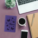 Обложка для паспорта STAFF, бархатный полиуретан, "Бабочки", фиолетовая, 237618