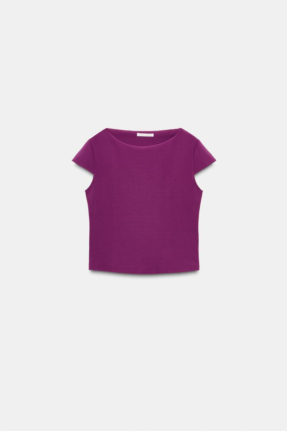 ZARA ФУТБОЛКА С КОРОТКИМИ РУКАВАМИ, ФИОЛЕТОВЫЙ