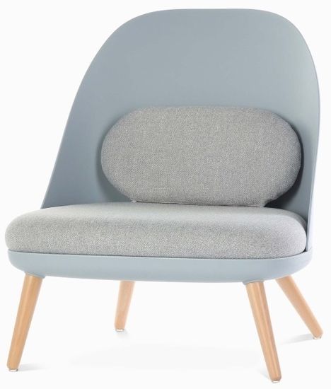 Кресло Colmar голубое и серая ткань 