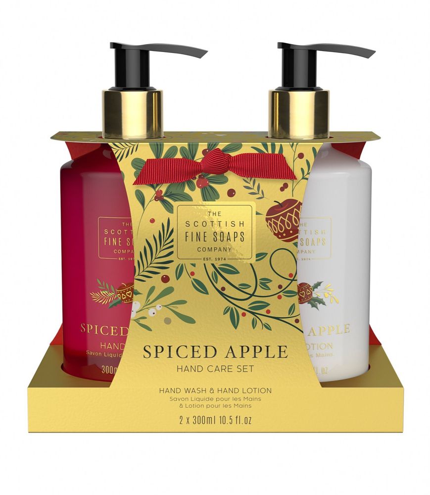 Scottish Fine Soaps лосьон для рук 300 мл + жидкое мыло для рук 300 мл Spiced Apple Hand Care Set