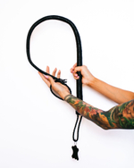 Черный кнут Scandal из натуральной кожи - 130 см. (Цвет: черный)