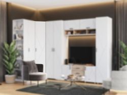 Шкаф угловой МС "Сандра" (Белый лофт)