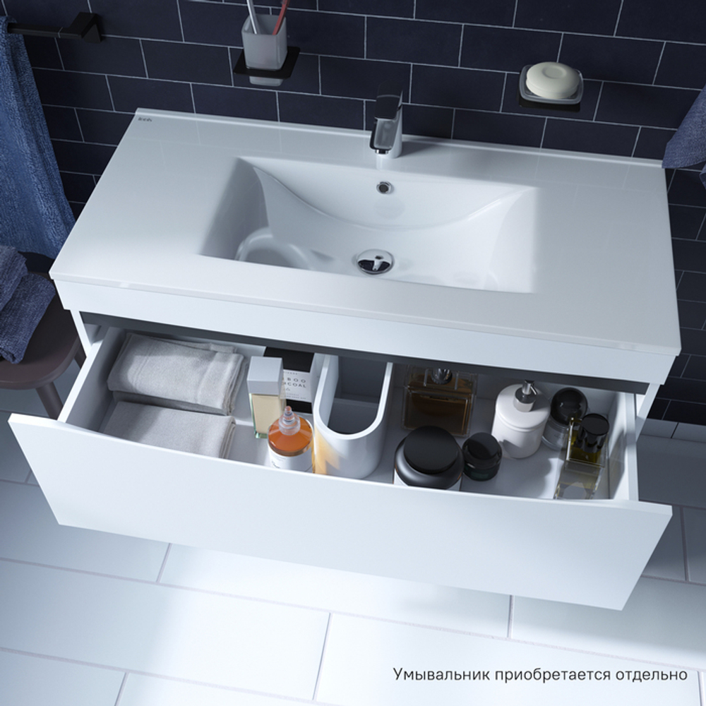 Тумба напольная IDDIS Cloud, белая, 100 см, CLO10WFi95 подходит ум. 0131000i28