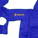 Ковры SHACMAN F3000 (экокожа, синий, синий кант, желтая вышивка)