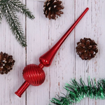 Верхушка на ёлку 25 см "Волна", Красный (Серпантин)