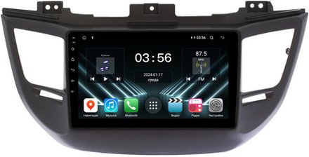 Магнитола для Hyundai Tucson 3 2016-2018 (рамка черная) - FarCar DX9-8101B монитор 9" IPS на Android 13, 4+64Гб, CarPlay