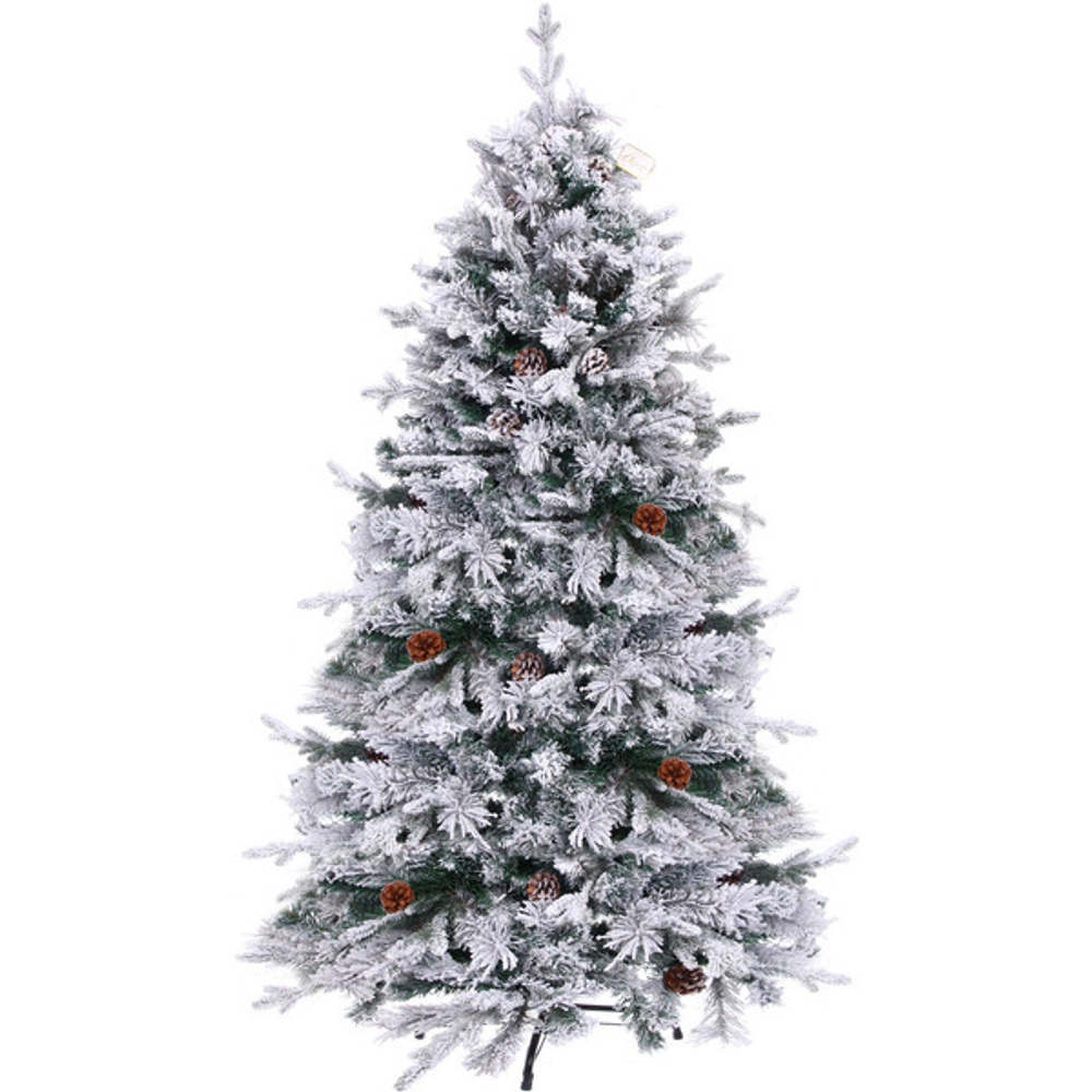 Елка «Заснеженная принцесса» 210 см, ПВХ, леска, резина с белым напылением (1230 веток)