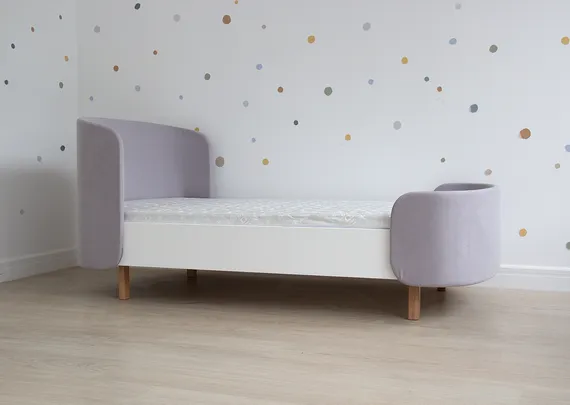 Кровать подростковая KIDI Soft размер М (серый)