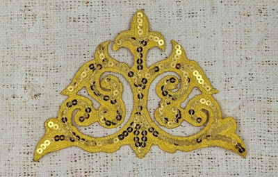 Термоаппликация орнамент люрекс пайетки, р. 16х11 см