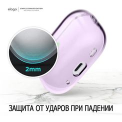 Чехол Elago Clear Hang case для AirPods Pro 2 (2022) (EAPP2CL-HANG-LV) лавандовый