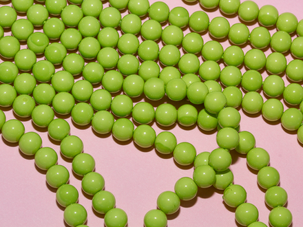 Нить бусин для украшений 8мм, "Майорка-Лайм" (имитация)