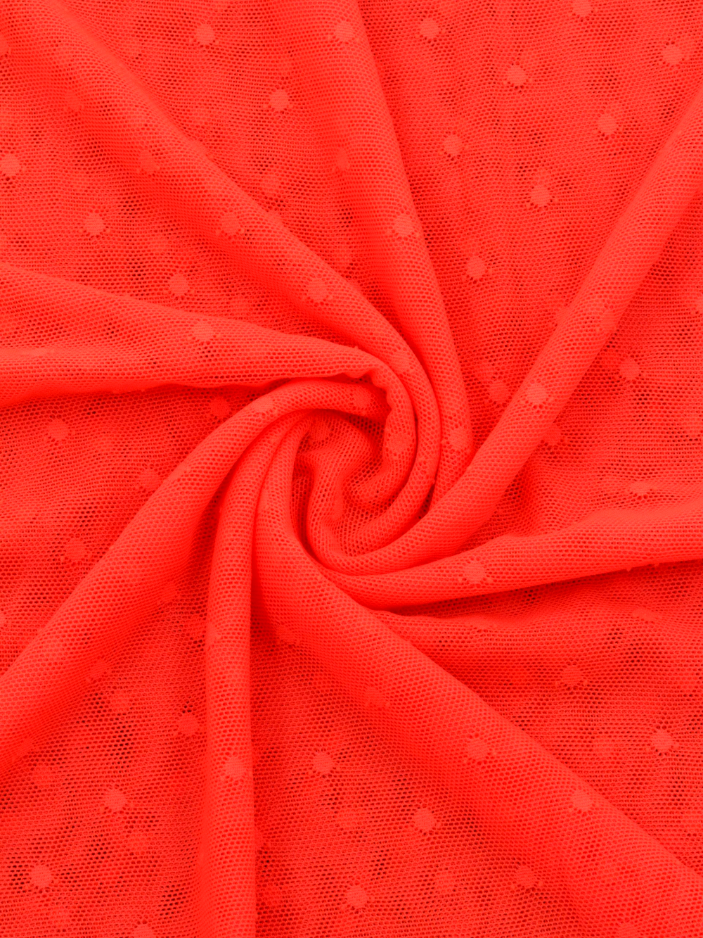 Сетка эластичная оранжевая неоновая в горошек 5 мм метражом