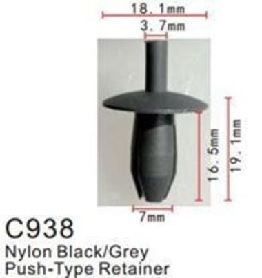 Клипса для крепления внутренней обшивки а/м Ягуар/ европейских а/м пластиковая (100шт/уп.) Forsage клипса C0938(Jaguar/European car)