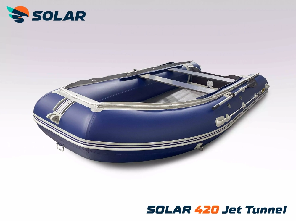 Лодка надувная моторная solar-420 jet tunnel