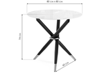Стол стеклянный Woodville Rock white, black, ножки черные