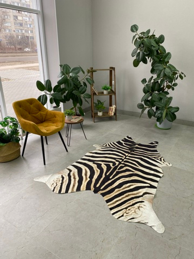 Шкура зебры безворсовый ковер