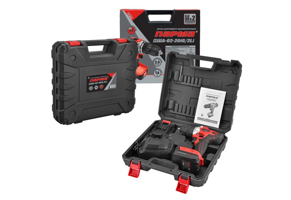 Дрель-шуруповерт аккумуляторная Парма ДША-02-2016/2Li