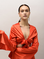 Серьги "Pearl flower brush" Gold