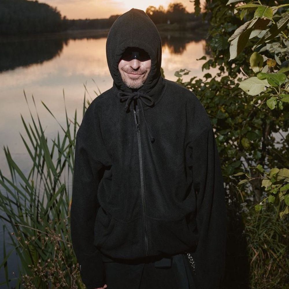 Худи Смерч оверсайз на молнии Флиска #7 черное