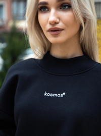 Свитшот женский оверсайз с начесом черный