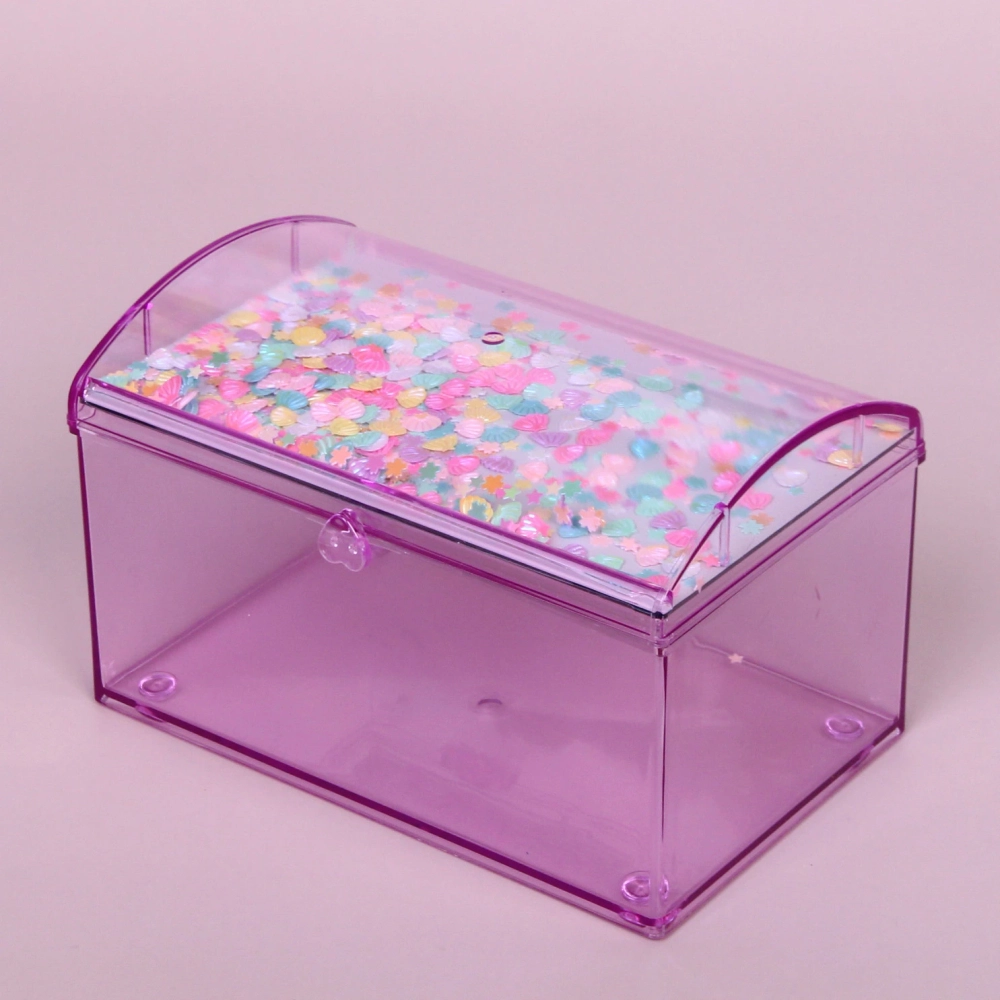 Шкатулка пластиковая с зеркалом «KiKi HAUS», сундучок, цвет сиреневый, 14.5*9.5*9см (в пакете)