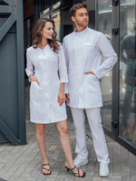 Медицинский белый халат мужской