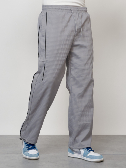 Спортивный костюм мужской модный серого цвета 15020Sr