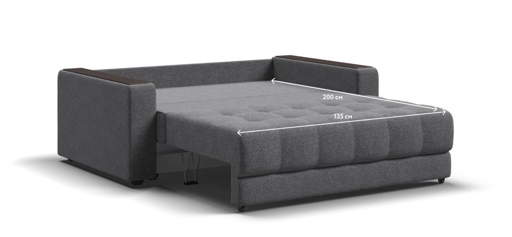 Диван Босс двухместный Рогожка Мальмо серый