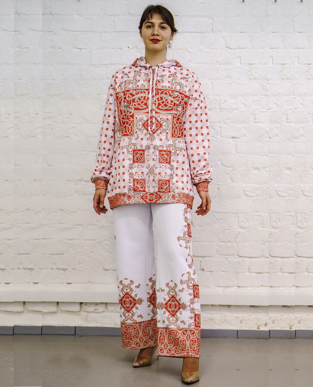 Комплект (худи и брюки) "Зооморфия", по мотивам заставки в рукописной книге, XII-XIII век