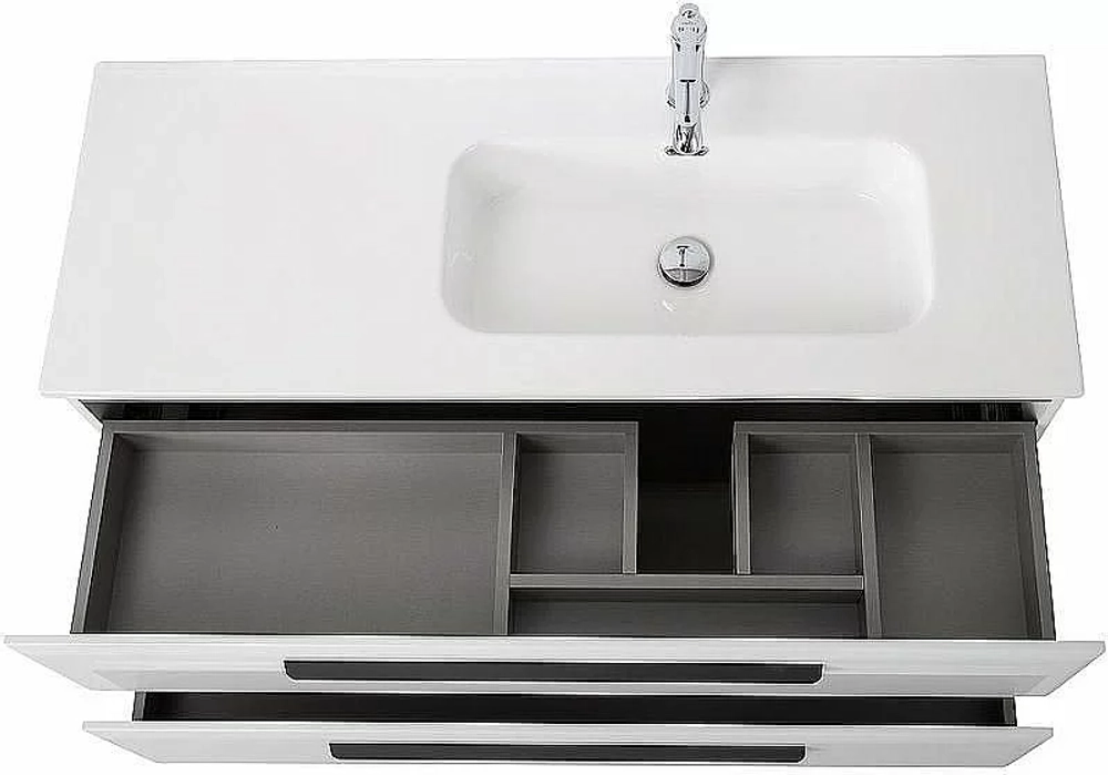 Тумба с раковиной Cezares ECO-CER-N 120 ECO-CER-N-1200-2C-SO-BL белая глянцевая левая/правая