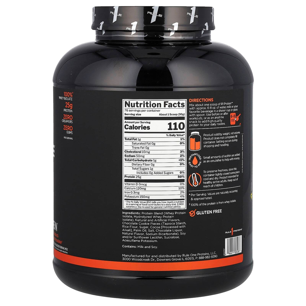 Rule One Proteins, R1, протеиновая смесь для приготовления напитка, со вкусом печенья и крема, 2,28 кг (5,03 фунта)