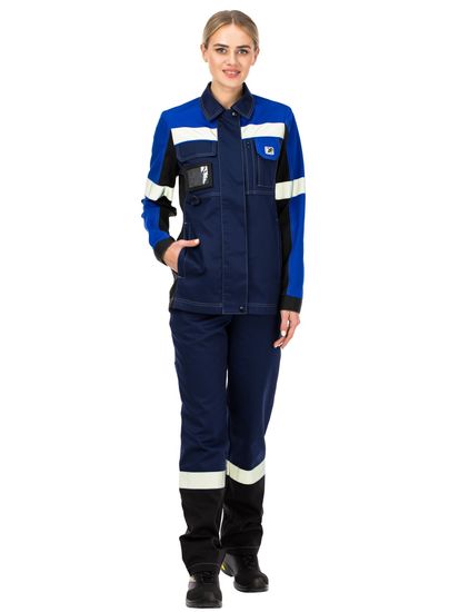 Костюм женский "Виват" брюки (синий/василек/черный)