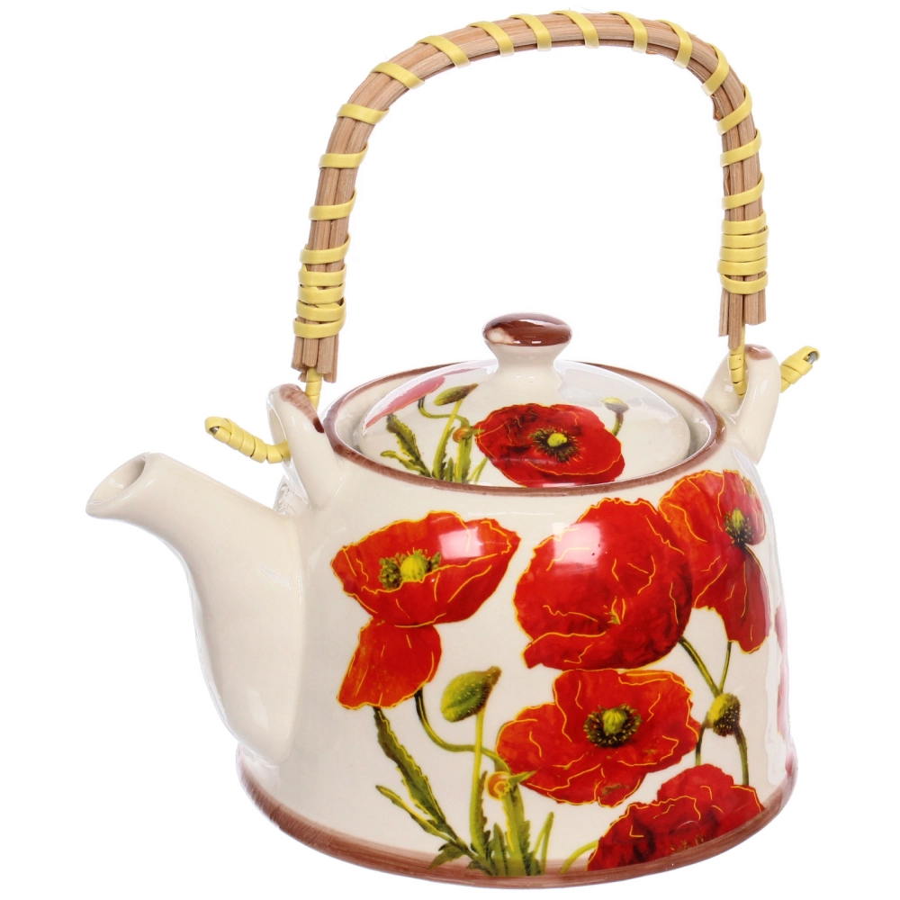 Чайник заварочный керамический 700мл с ситом «Маки»