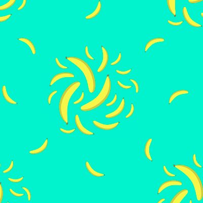 Банановый фейерверк на бирюзовом фоне