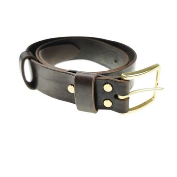 Кожаный ремень ручной работы, ПЕТРОГРАДЪ, модель 1, 120см*40мм