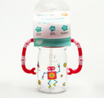 4350286 Поильник с трубочкой, 350 мл., «Робот», цвет МИКС