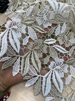 Ткань натуральный шелк 50% хлопок 50% в кружевном полотне (Италия) ш-150см цена за 1 м