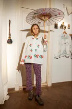 Рубашка Soeurs с Красными Колокольчиками белая