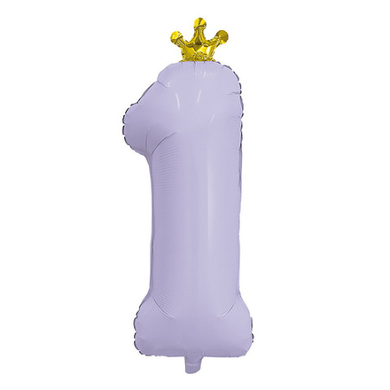 Цифра "1" с короной лаванда