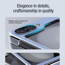 Чехол фиолетового цвета от Nillkin для Samsung Galaxy Z Flip 6 5G, серия CamShield Flip Leather Case