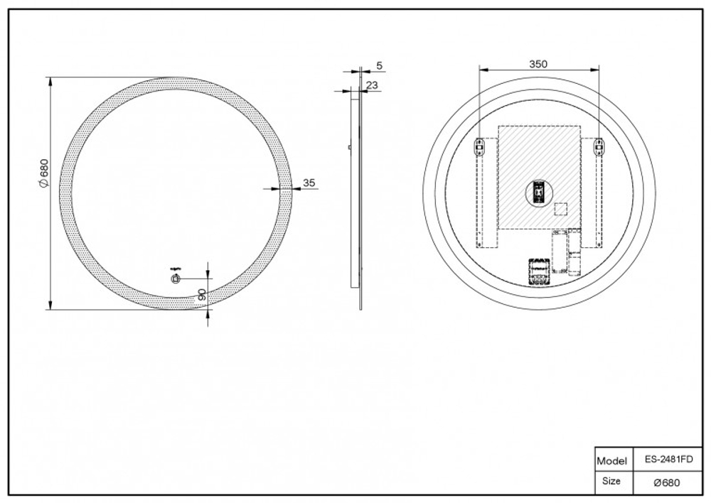 Зеркало со встроенной подсветкой ES-2481 FD Esbano