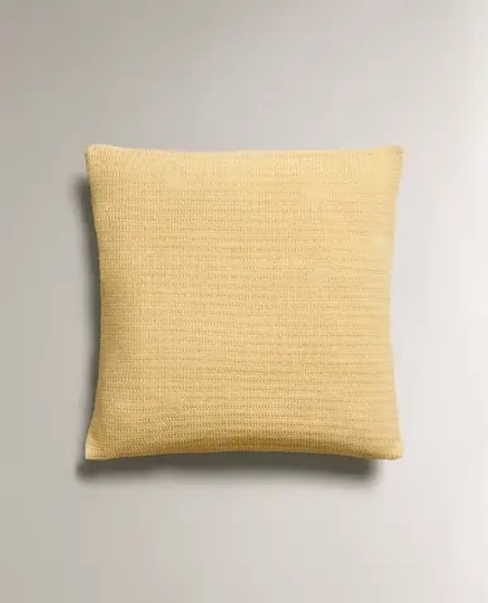 ZARA HOME НАВОЛОЧКА ДЛЯ ДЕКОРАТИВНОЙ ПОДУШКИ С РЕЛЬЕФНЫМ УЗОРОМ ЗВЕЗДЫ, ЛАЙМОВЫЙ